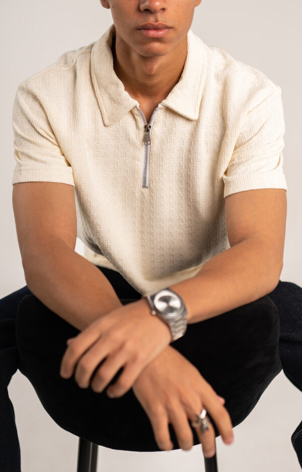Premium half-zip polo T-Shirt - Image 2
